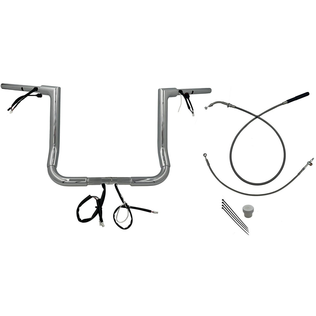 2024以降 ストリートグライド EZインストール 1-1/2インチ径フラットトップ・ハンドルバーキット 14インチ (クローム)