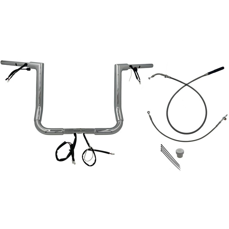 2024以降 ストリートグライド EZインストール 1-1/2インチ径フラットトップ・ハンドルバーキット 14インチ (クローム)