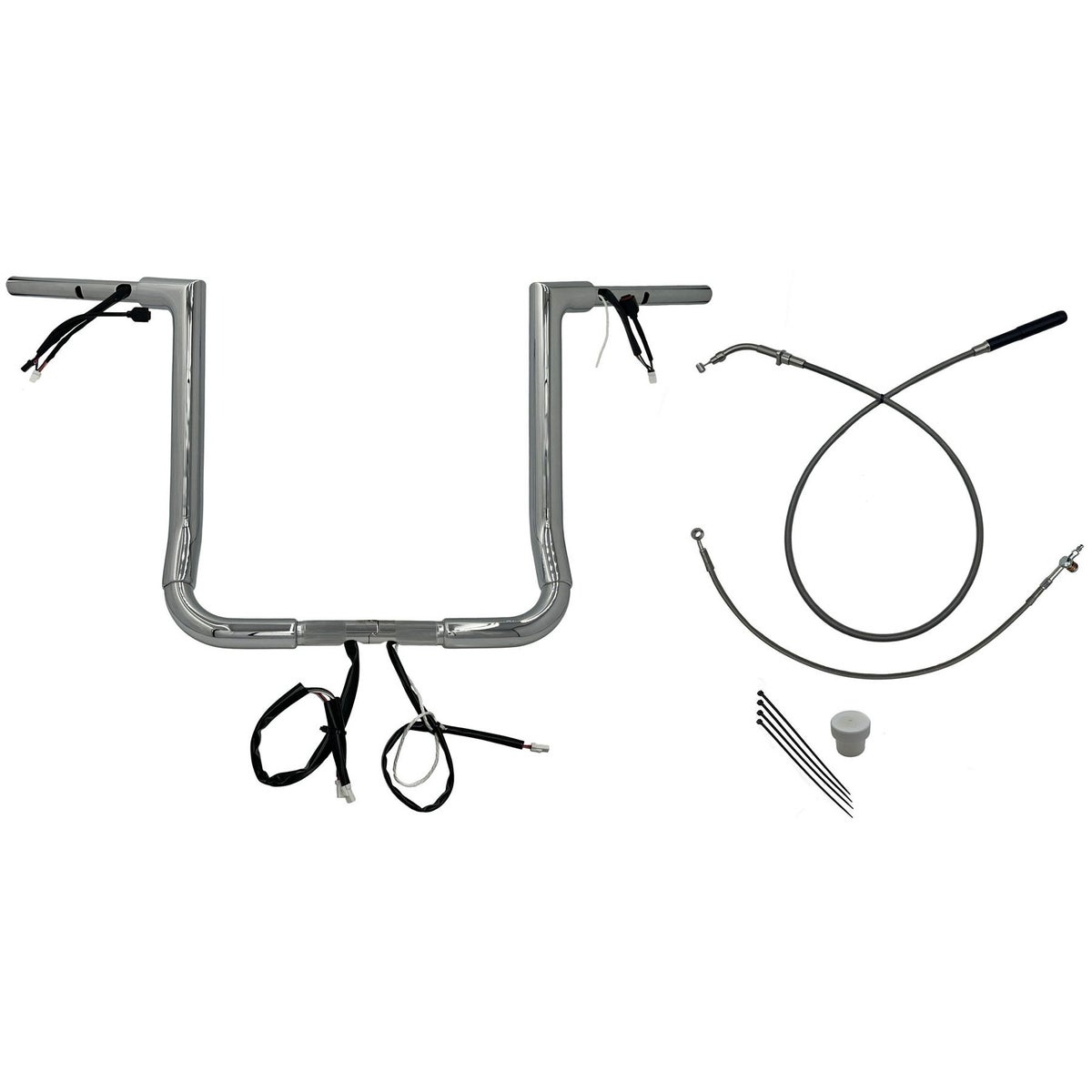 2024以降 ストリートグライド EZインストール 1-1/2インチ径フラットトップ・ハンドルバーキット 16インチ (クローム)