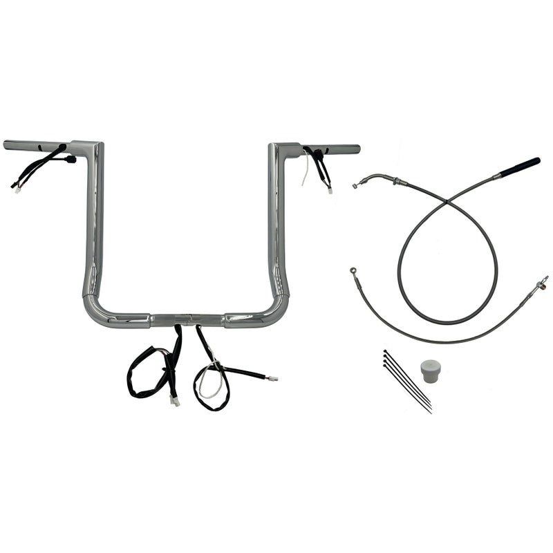 2024以降 ストリートグライド EZインストール 1-1/2インチ径フラットトップ・ハンドルバーキット 16インチ (クローム)