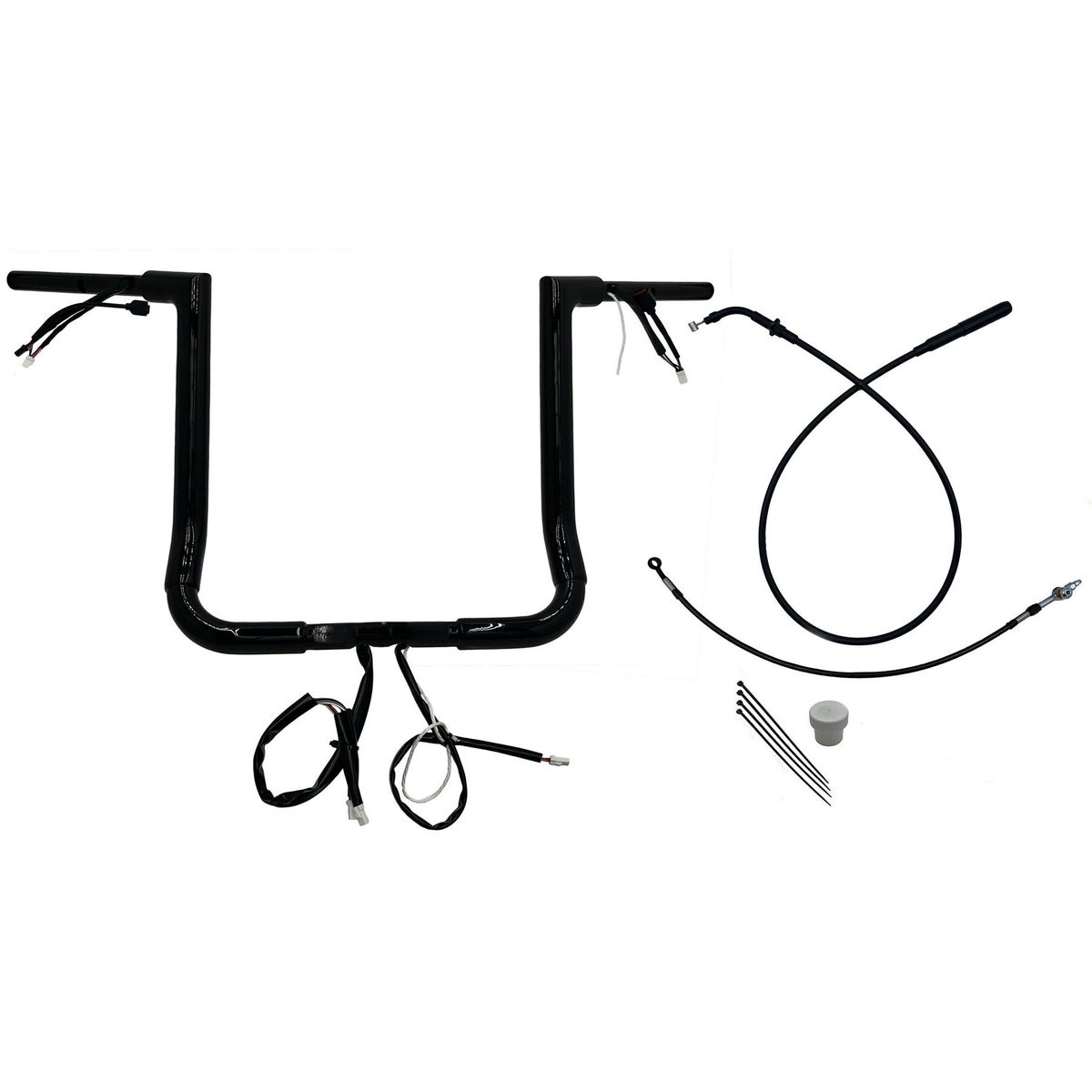 2024以降 ストリートグライド EZインストール 1-1/2インチ径フラットトップ・ハンドルバーキット 16インチ (グロスブラック)