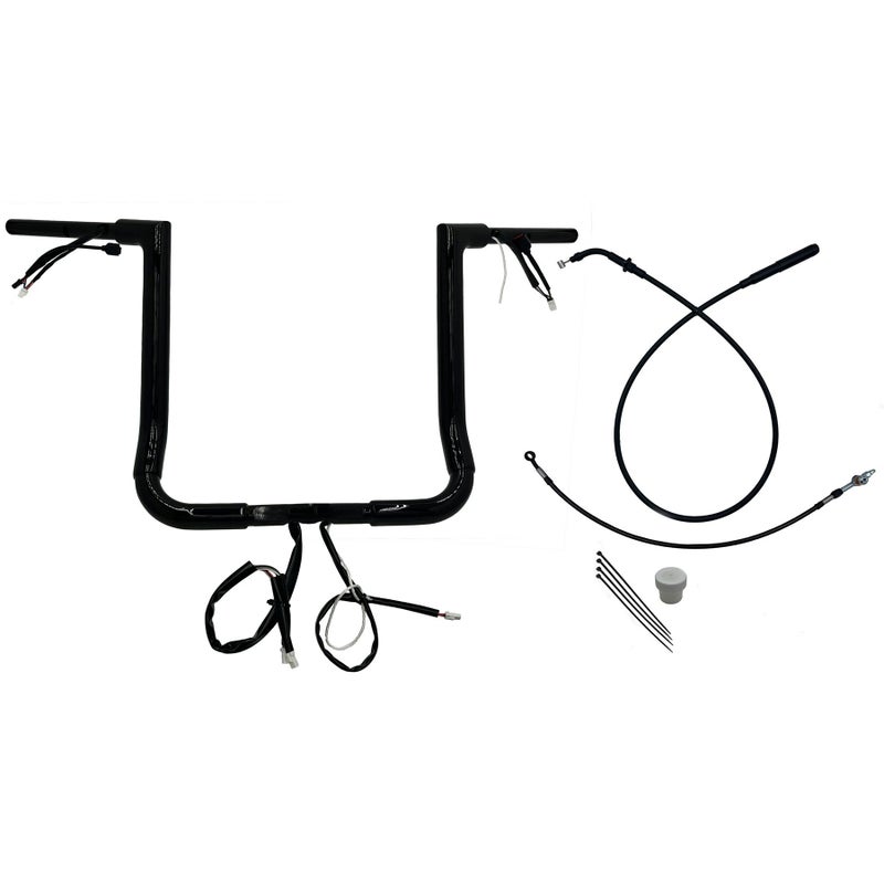 2024以降 ストリートグライド EZインストール 1-1/2インチ径フラットトップ・ハンドルバーキット 16インチ (グロスブラック)