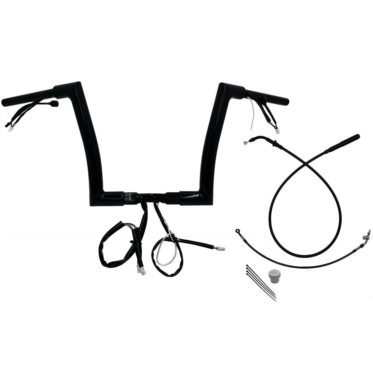 2024以降 ロードグライド EZインストール 1-1/2インチ径フラットトップ・ハンドルバーキット 12インチ (グロスブラック)