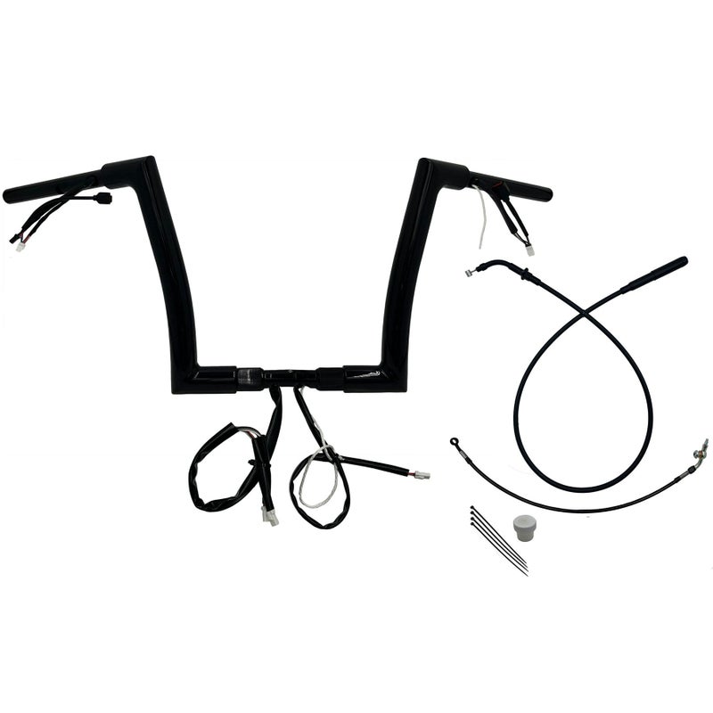 2024以降 ロードグライド EZインストール 1-1/2インチ径フラットトップ・ハンドルバーキット 12インチ (グロスブラック)