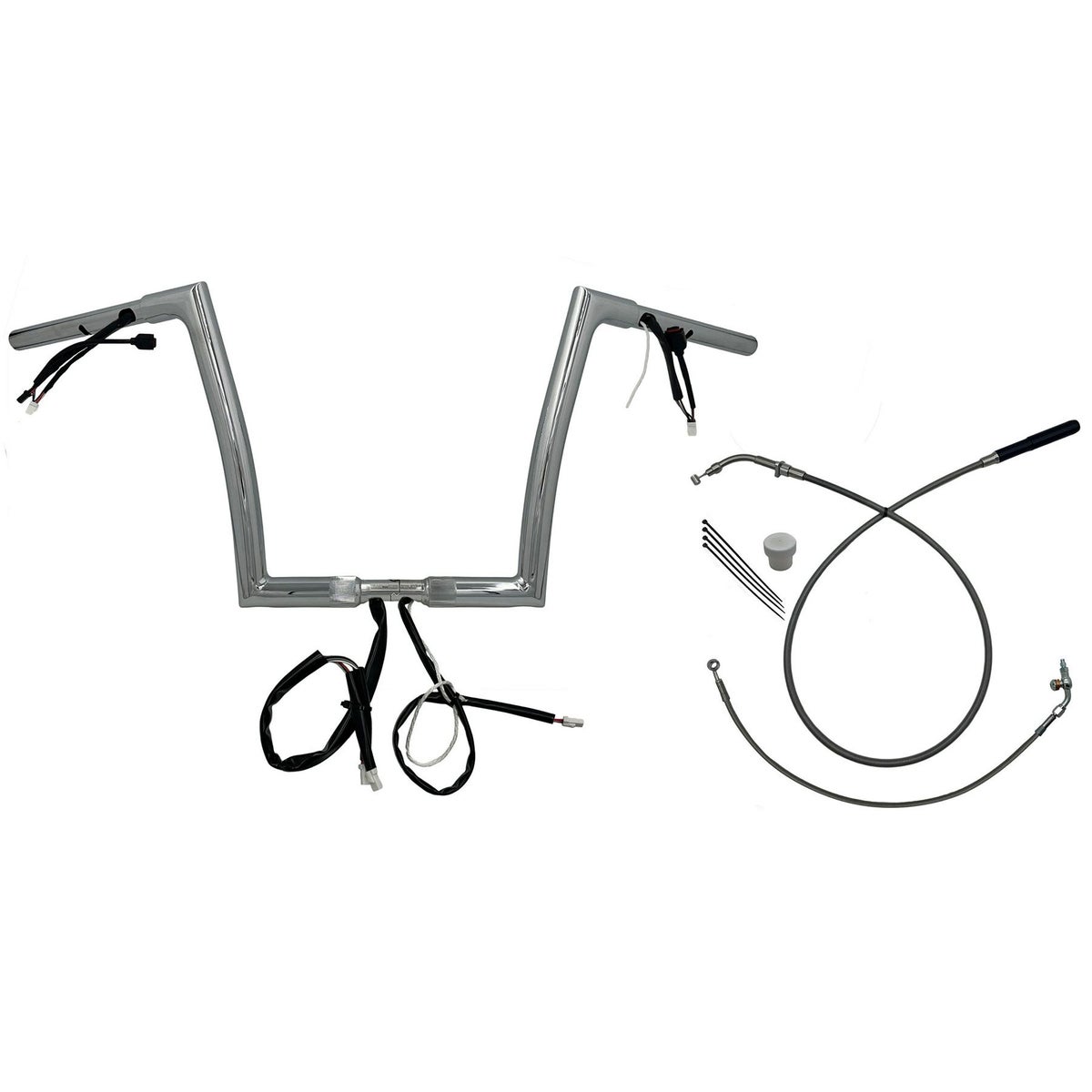 2024以降 ロードグライド EZインストール 1-1/4インチ径フラットトップ・ハンドルバーキット 12インチ (クローム)