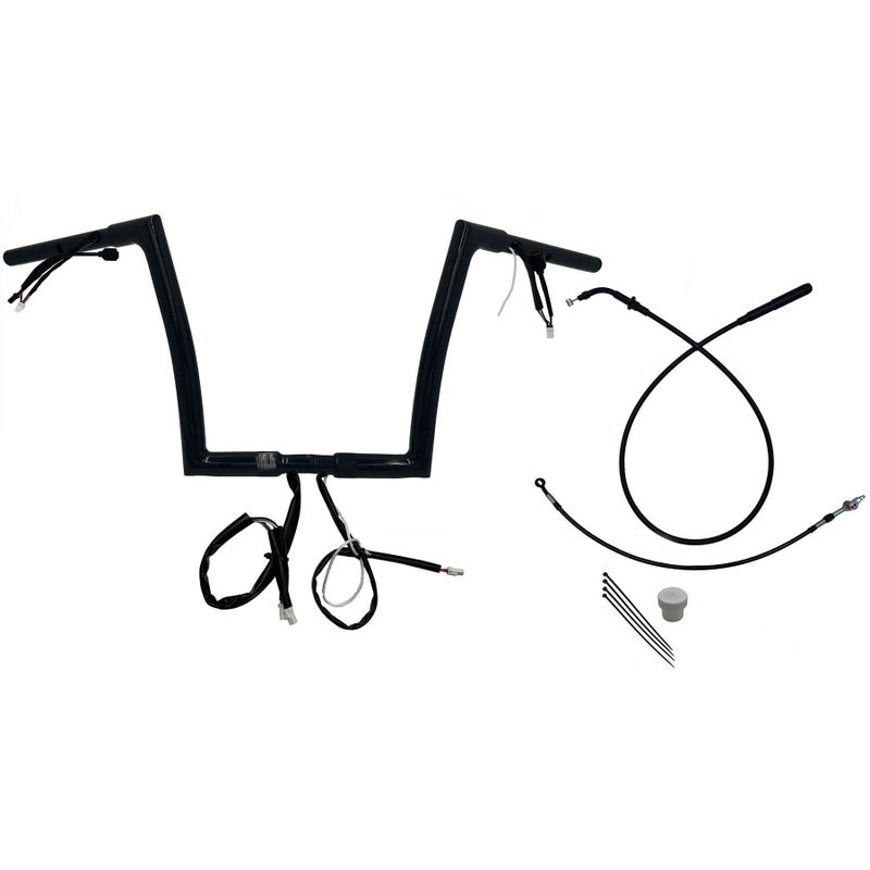 2024以降 ロードグライド EZインストール 1-1/4インチ径フラットトップ・ハンドルバーキット 12インチ (グロスブラック)