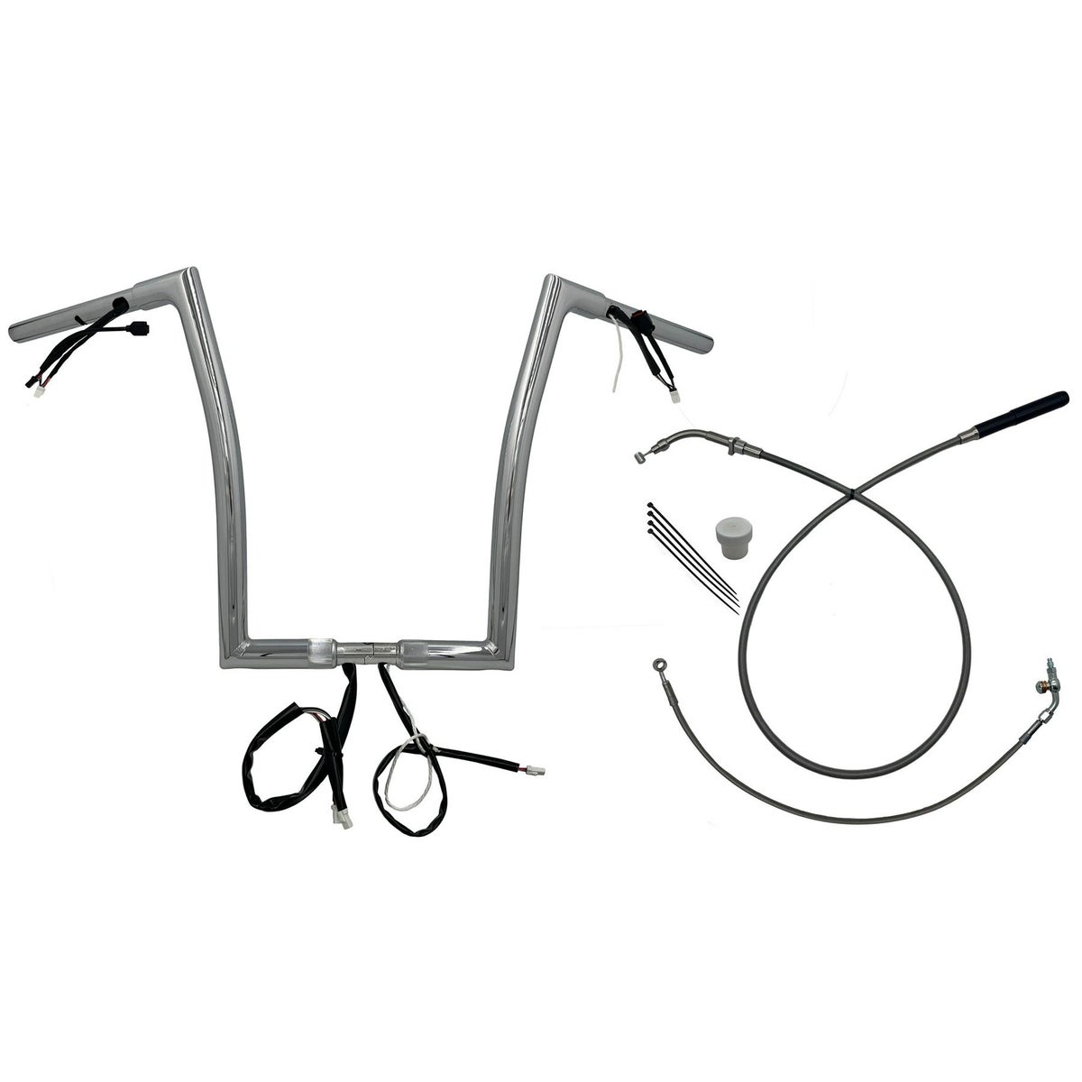 2024以降 ロードグライド EZインストール 1-1/4インチ径フラットトップ・ハンドルバーキット 16インチ (クローム)