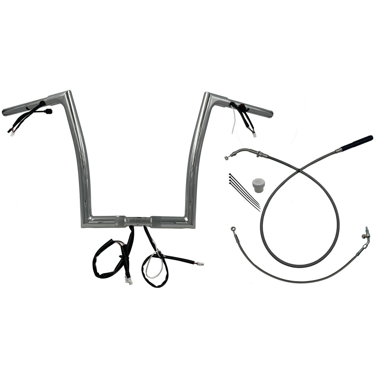 2024以降 ロードグライド EZインストール 1-1/4インチ径フラットトップ・ハンドルバーキット 14インチ (クローム)