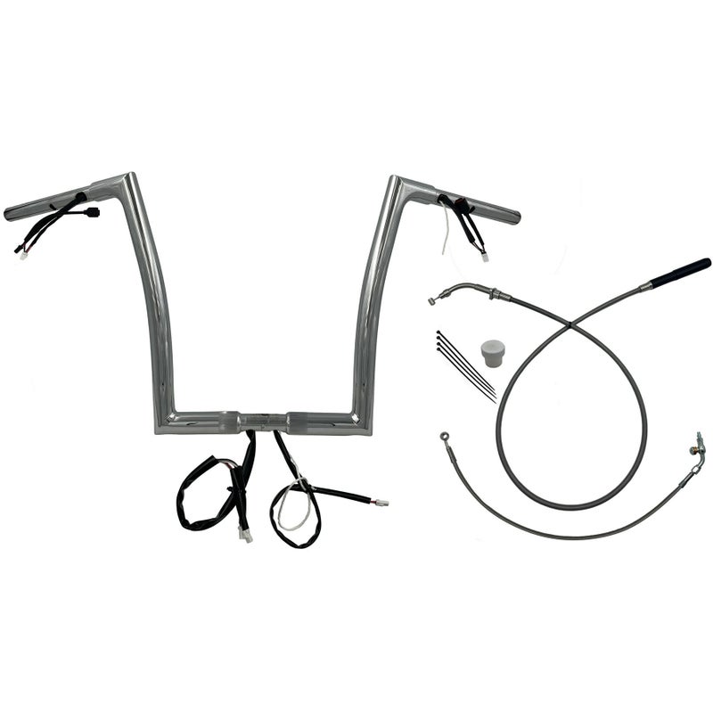 2024以降 ロードグライド EZインストール 1-1/4インチ径フラットトップ・ハンドルバーキット 14インチ (クローム)