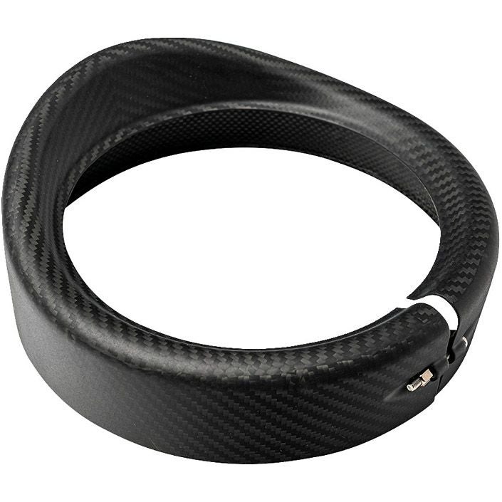 ツーリング、FLソフテイル バイザースタイル・カーボンヘッドライトトリムリング (マット仕上げ)