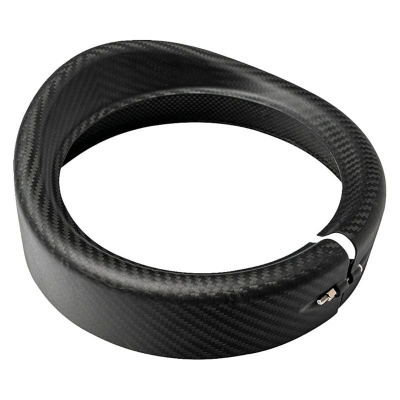 ツーリング、FLソフテイル バイザースタイル・カーボンヘッドライトトリムリング (マット仕上げ)1