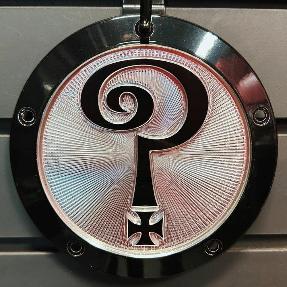 M8ソフテイル Question Mark ダービカバー グロスブラック Indian Larry Motorcycles 