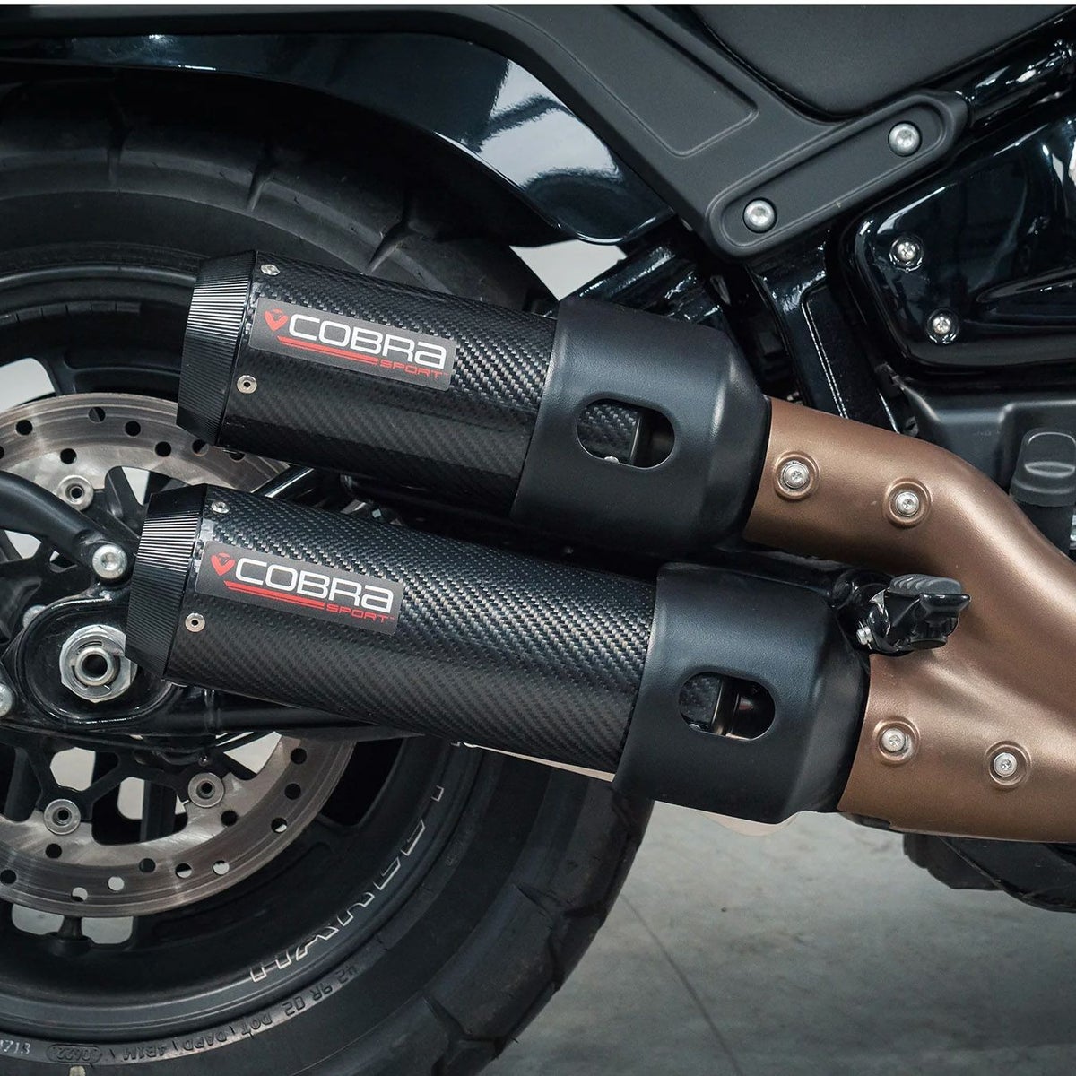  2021～2024 M8 ファットボブ スリップオンマフラーセット (カーボン)1