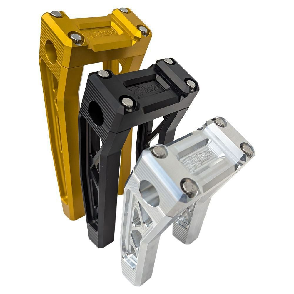 ハーレー用 トラススタイル・10インチ プルバックライザー (ゴールド)