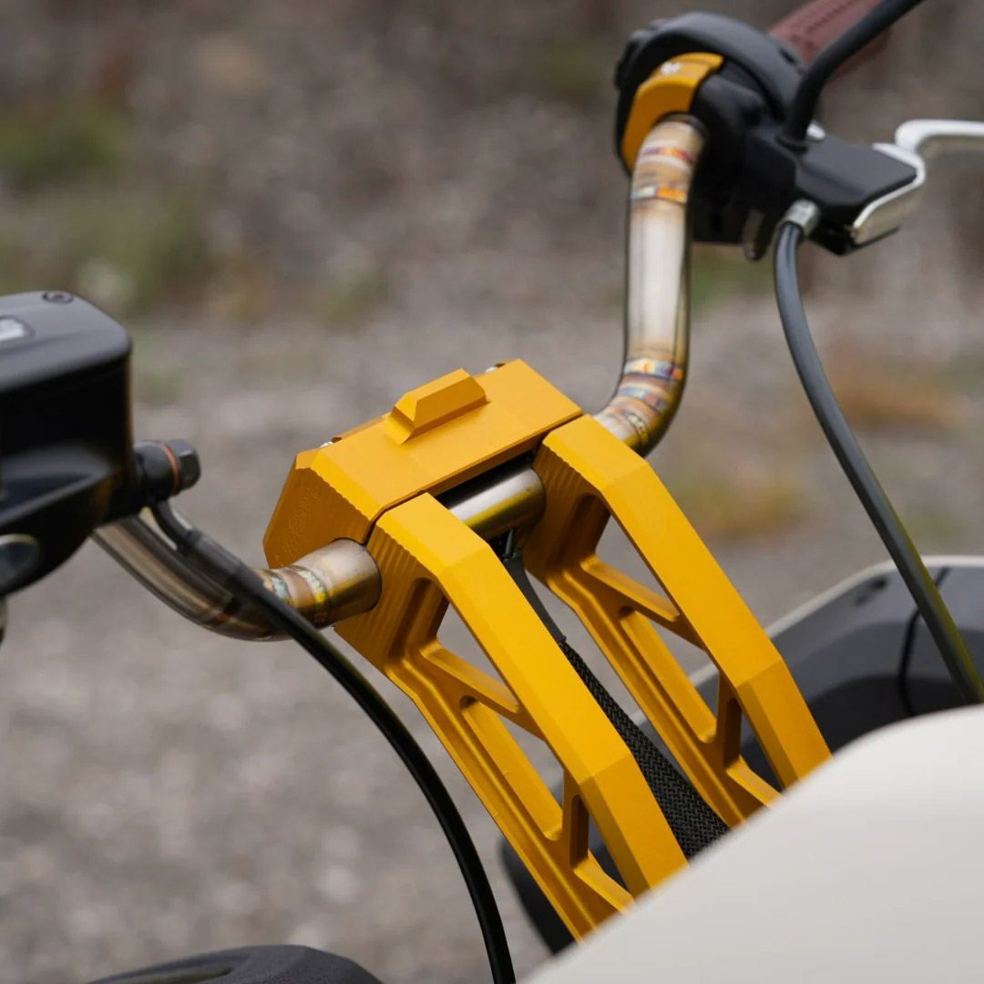 ハーレー用 トラススタイル・10インチ プルバックライザー (ゴールド)7