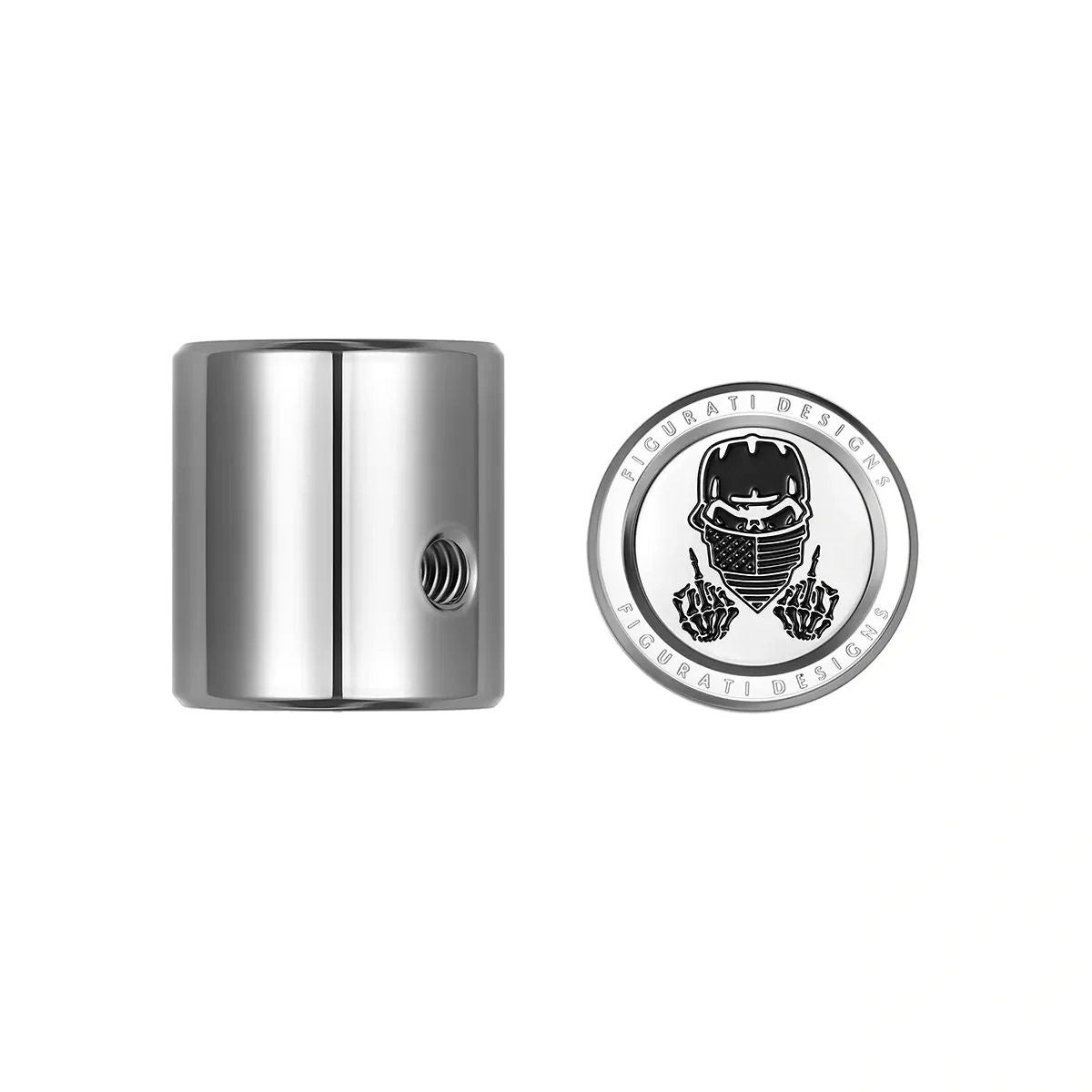 ツーリング ヒール&トウシフターカバー マスクスカルデザイン (シルバー)1