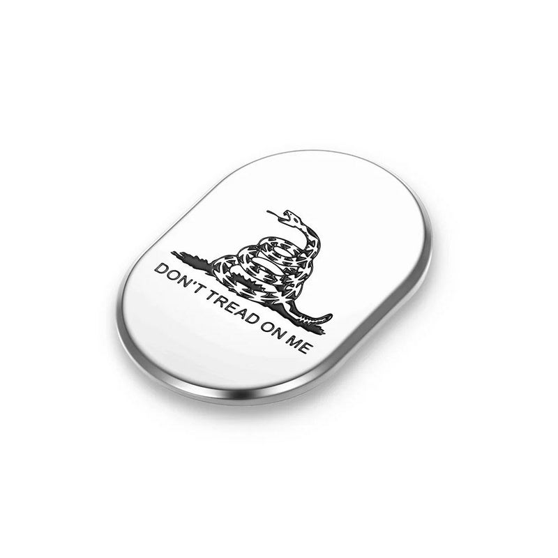 ツーリング用 アンテナホールカバー Dont Tred on Meデザイン 左用 (シルバー)