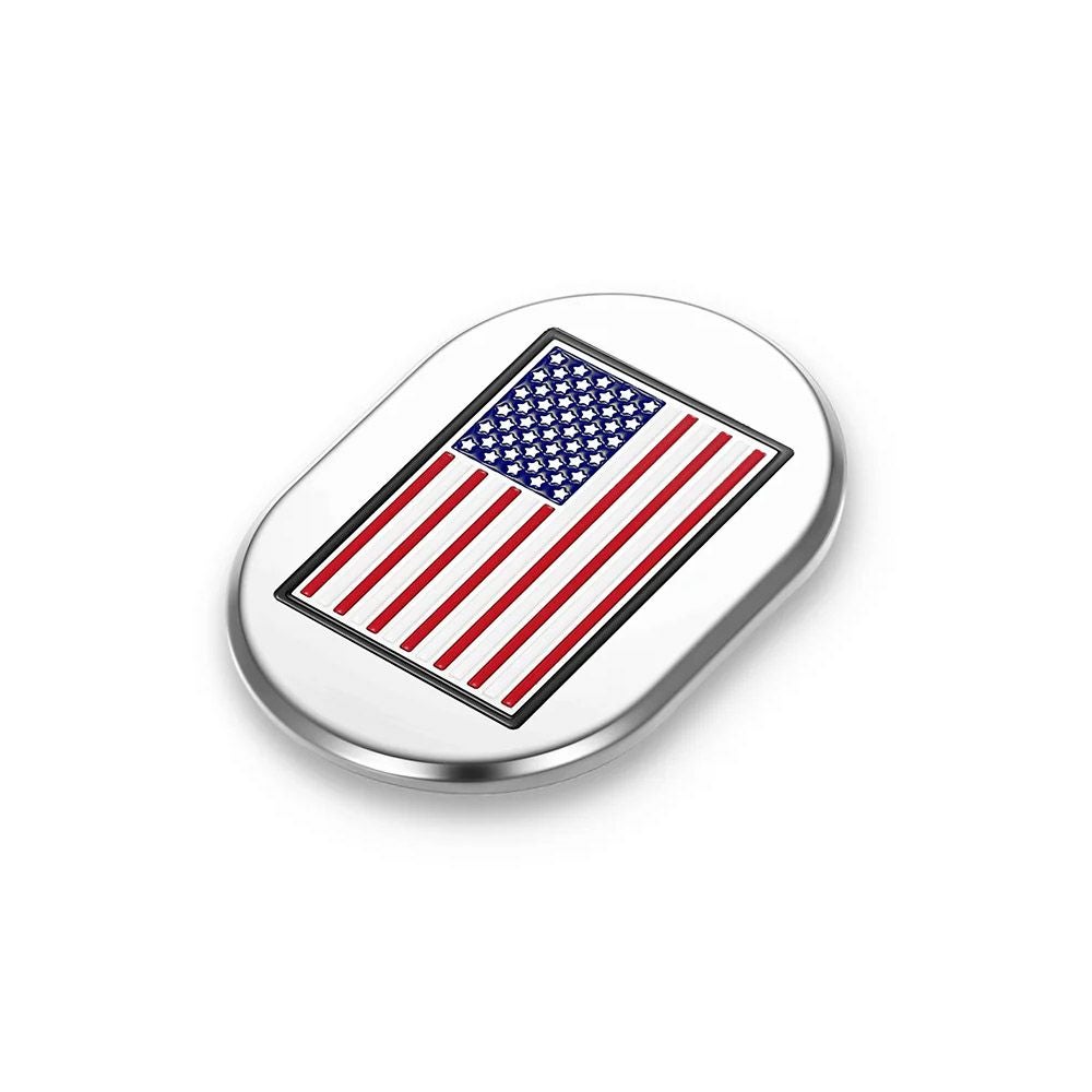 ツーリング用 アンテナホールカバー カラー星条旗デザイン 右用 (シルバー)