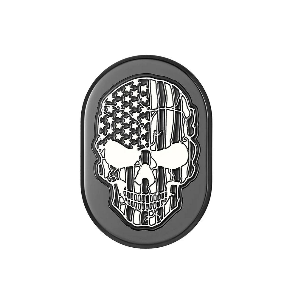 ツーリング用 アンテナホールカバー 星条旗スカルデザイン 右用 (ブラック)1