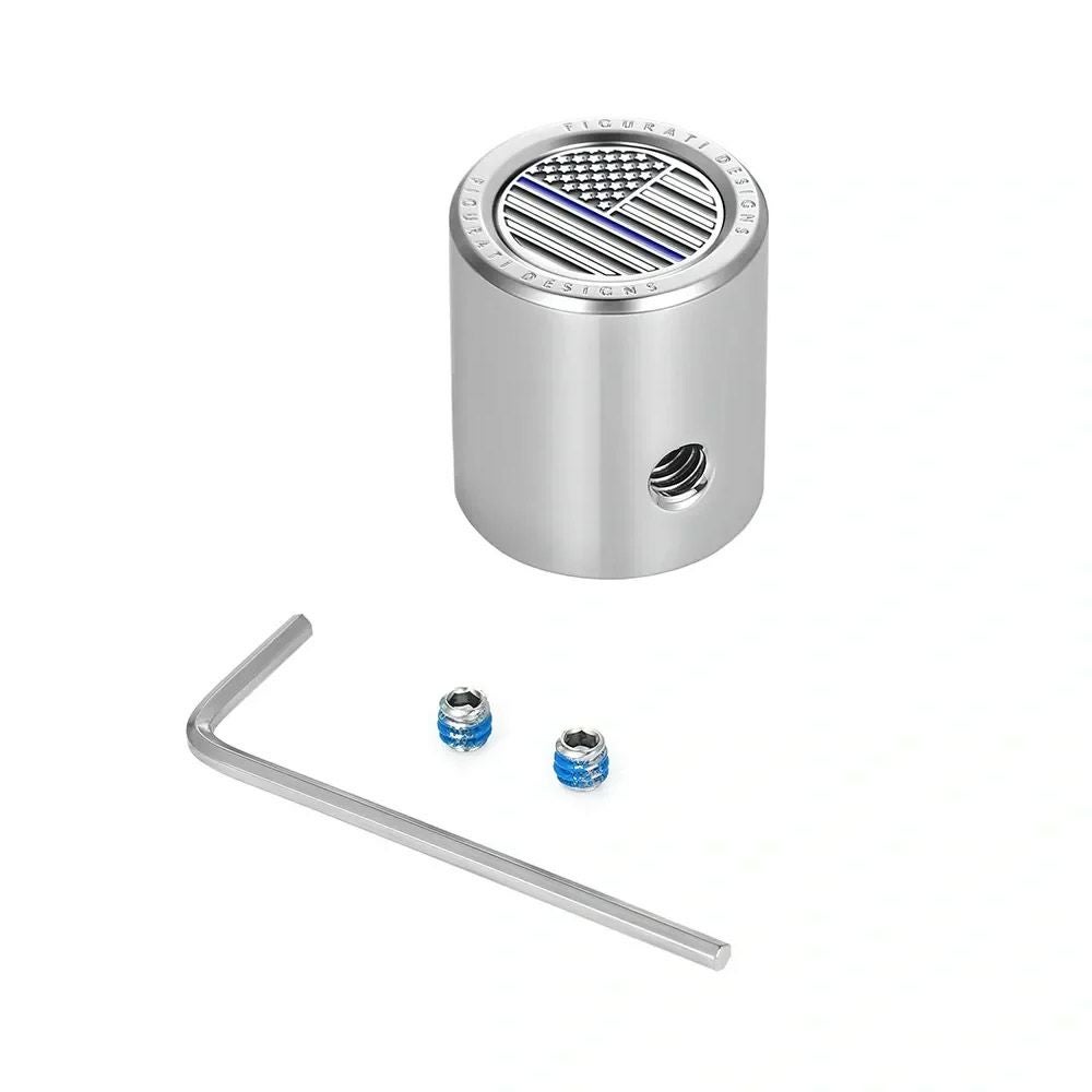 ツーリング ブルーライン入り星条旗デザイン ヒール&トウシフターカバー (シルバー)