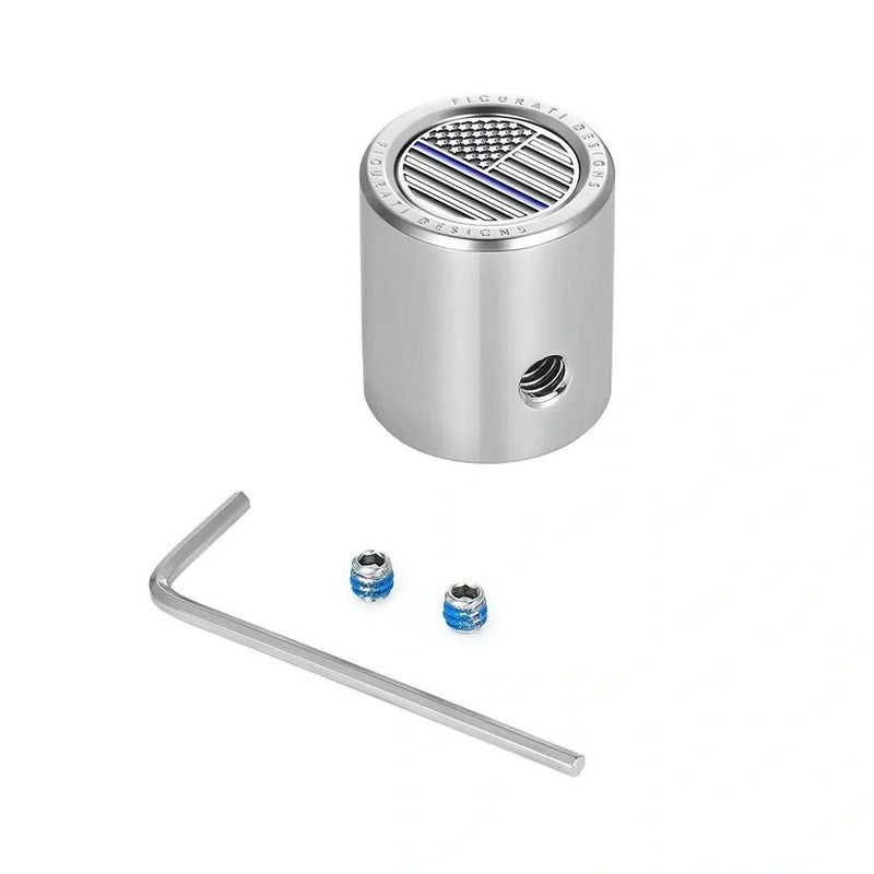 ツーリング ブルーライン入り星条旗デザイン ヒール&トウシフターカバー (シルバー)