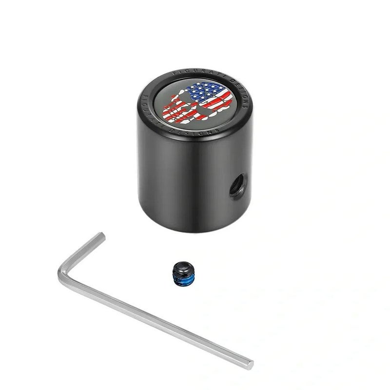 ツーリング カラー星条旗スカルデザイン ヒール&トウシフターカバー (ブラック)