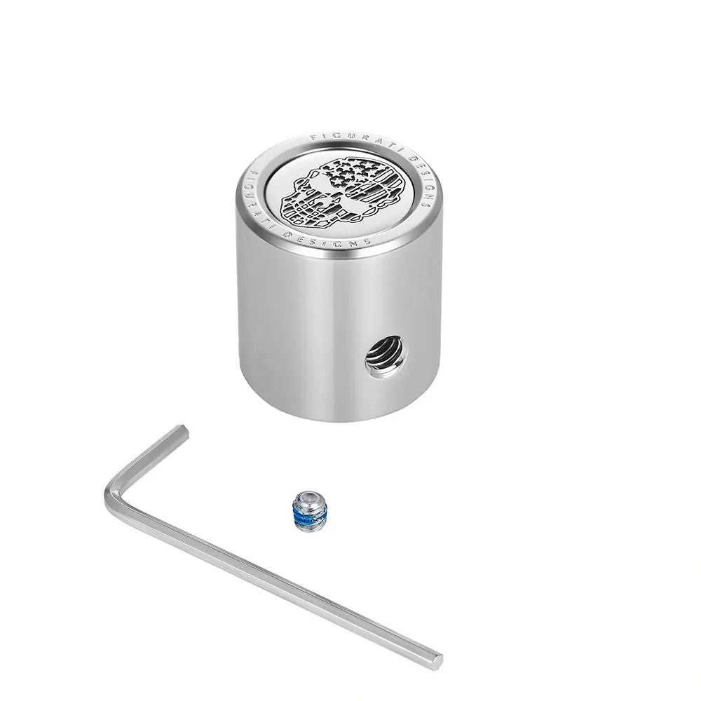 ツーリング 星条旗スカルデザイン ヒール&トウシフターカバー (シルバー)