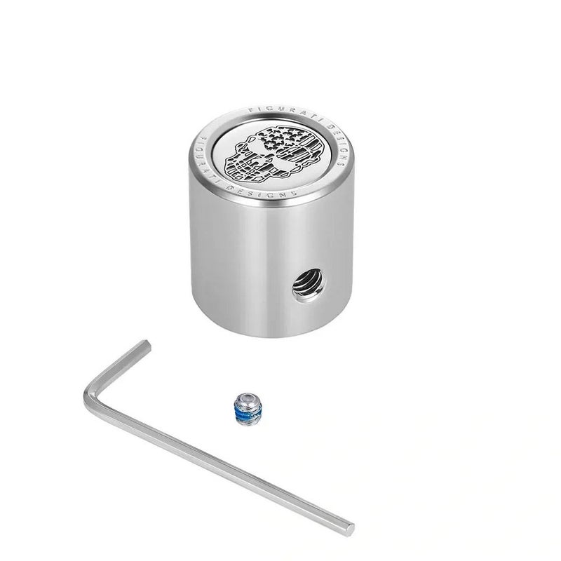 ツーリング 星条旗スカルデザイン ヒール&トウシフターカバー (シルバー)