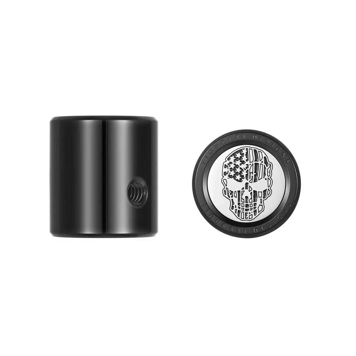 ツーリング 星条旗スカルデザイン ヒール&トウシフターカバー (ブラック)1