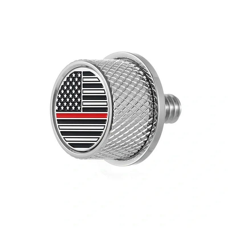 ハーレー シートスクリュー レッドライン入り星条旗デザイン (シルバー)