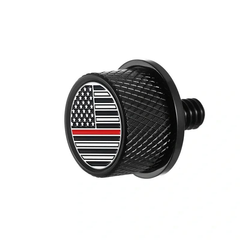 ハーレー シートスクリュー レッドライン入り星条旗デザイン (ブラック)