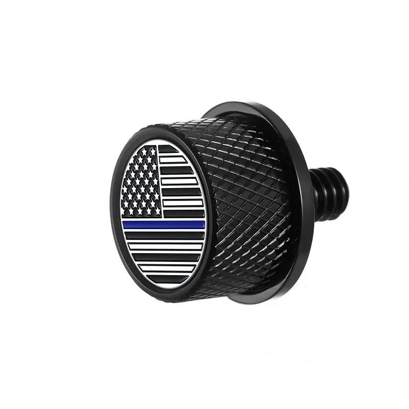 ハーレー シートスクリュー ブルーライン入り星条旗デザイン (ブラック)