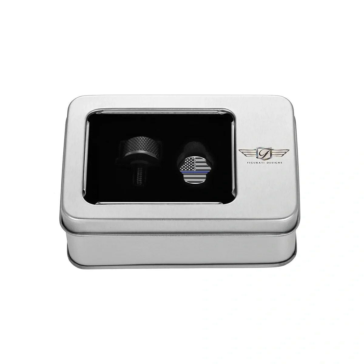 ハーレー シートスクリュー ブルーライン入り星条旗デザイン (ブラック)2