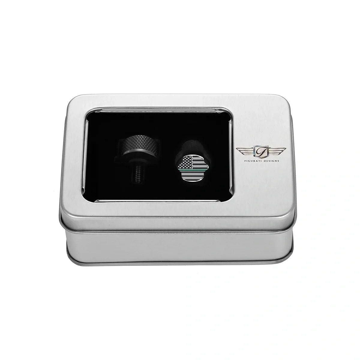 ハーレー シートスクリュー グリーンライン入り星条旗デザイン (ブラック)2