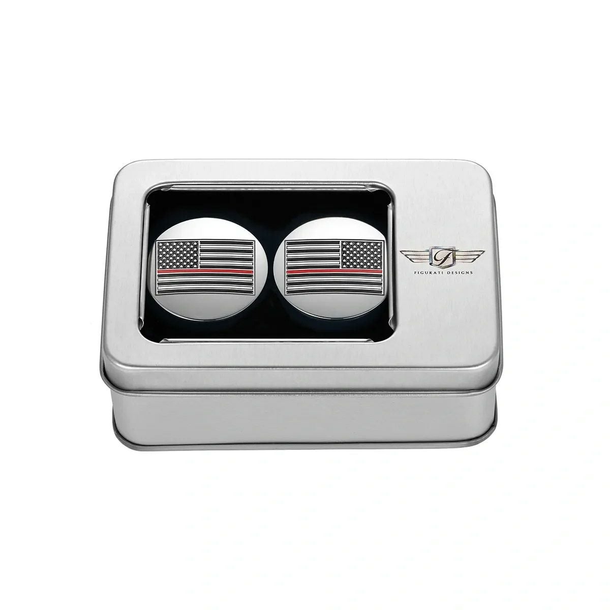 ツーリング、トライク スイングアーム ピボットカバー レッドライン入り星条旗デザイン (シルバー)2