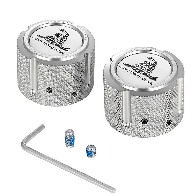 ハーレー フロントアクスルカバー Dont Tread on Meデザイン (シルバー)