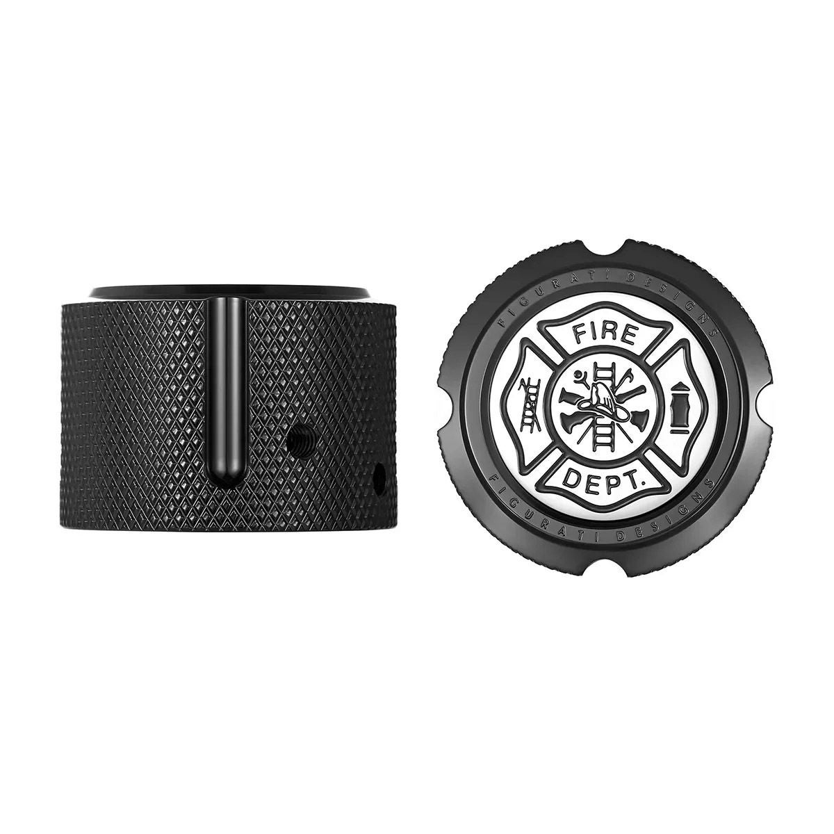 ハーレー フロントアクスルカバー 消防士マルタ十字デザイン (ブラック)1