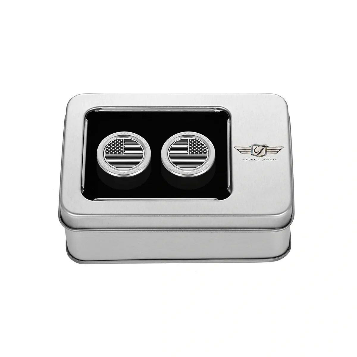 ハーレー ドッキングポイントカバー ワイド 星条旗デザイン (シルバー)2