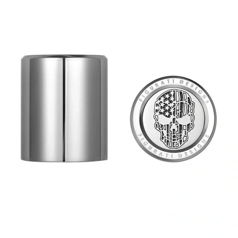  ハーレー ドッキングポイントカバー ショート 星条旗スカルデザイン (シルバー)