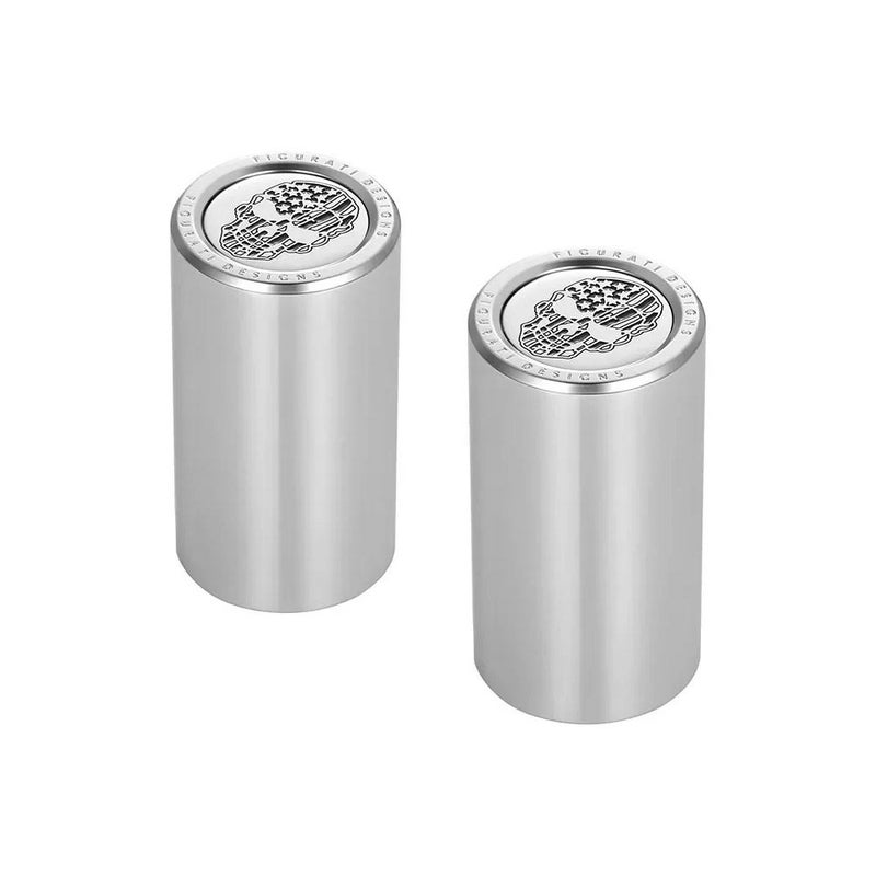  ハーレー ドッキングポイントカバー ロング 星条旗スカルデザイン (シルバー)