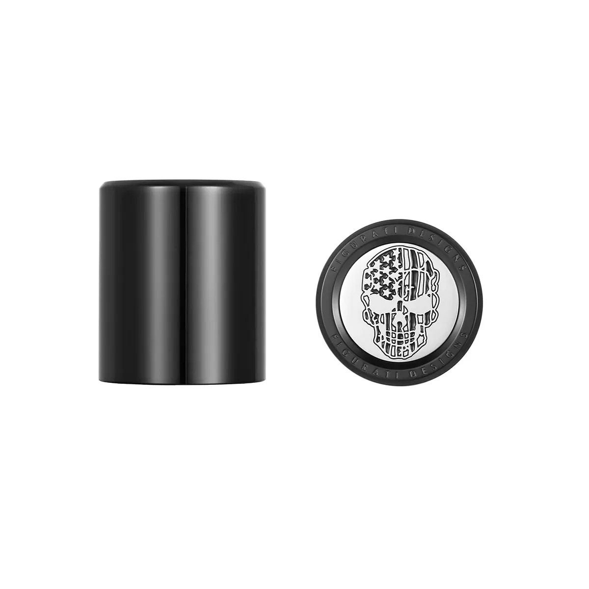 ハーレー ドッキングポイントカバー ショート 星条旗スカルデザイン (ブラック)1