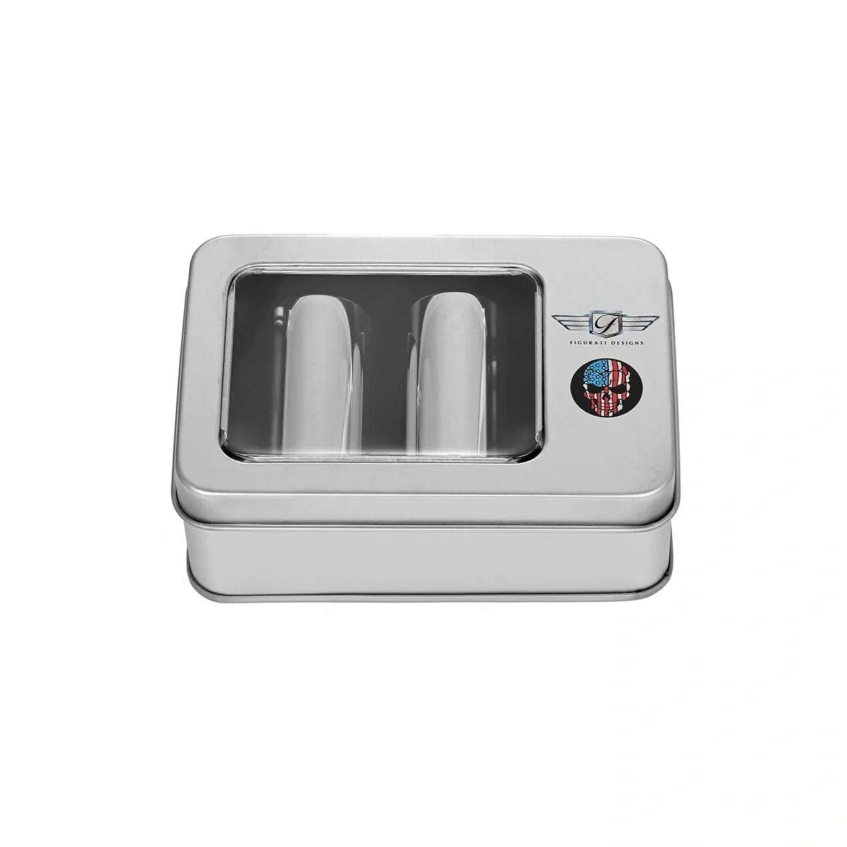 ハーレー ドッキングポイントカバー ロング カラー星条旗スカルデザイン (シルバー)2