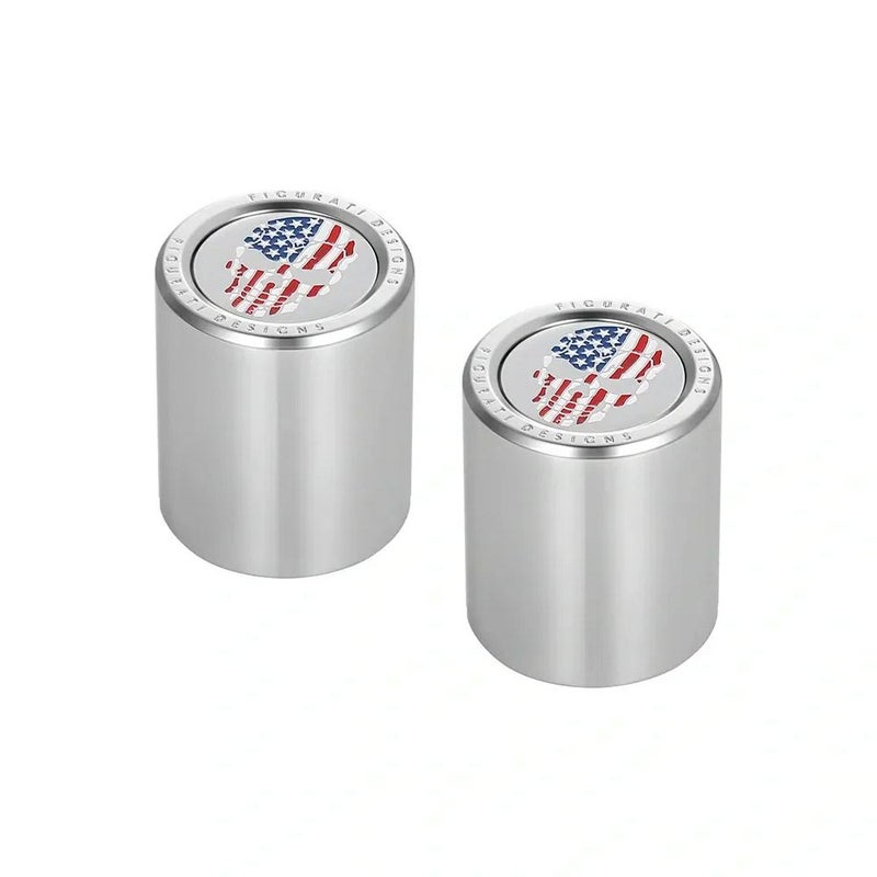 ハーレー ドッキングポイントカバー ワイド カラー星条旗スカルデザイン (シルバー)