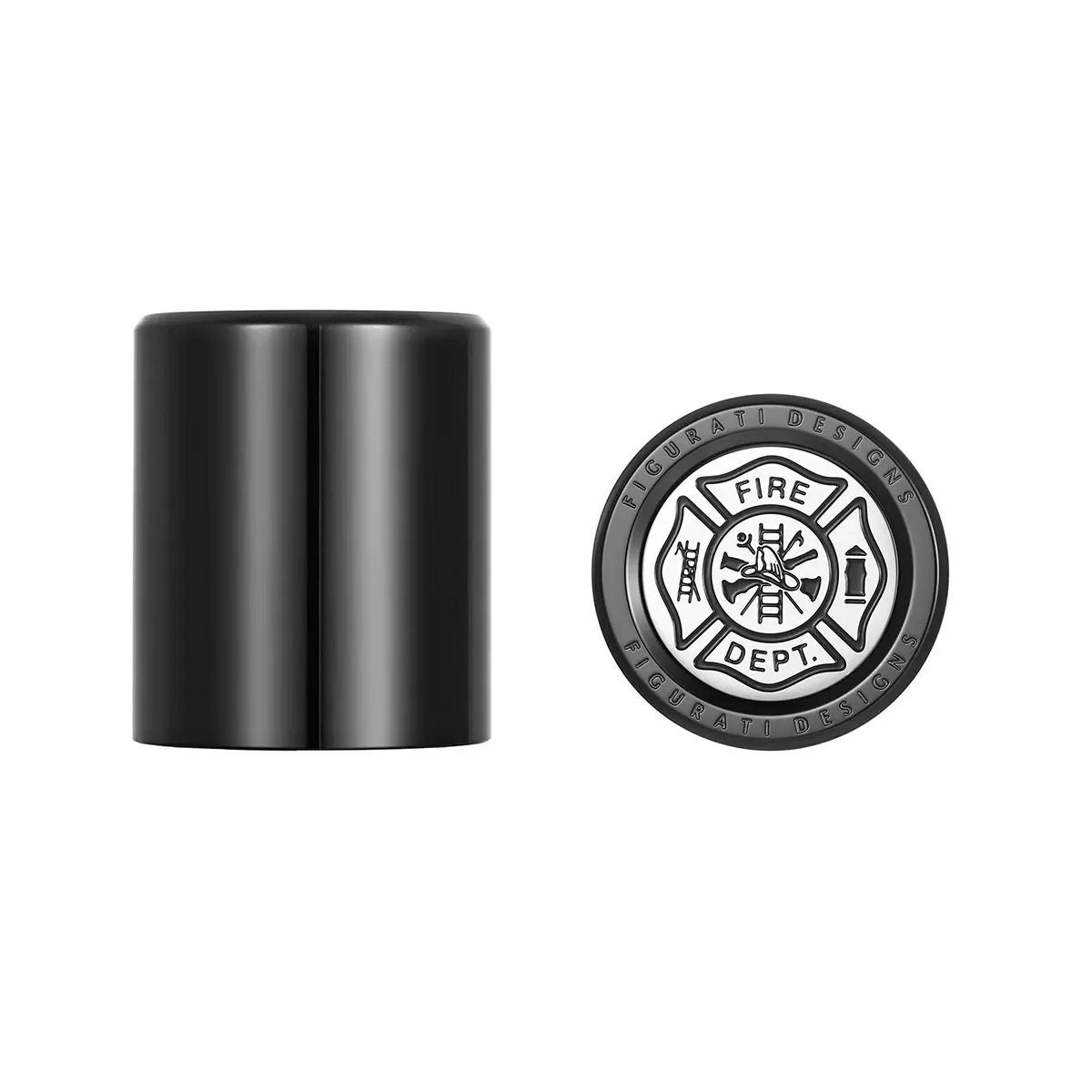 ハーレー ドッキングポイントカバー ワイド 消防士マルタ十字デザイン (ブラック)1