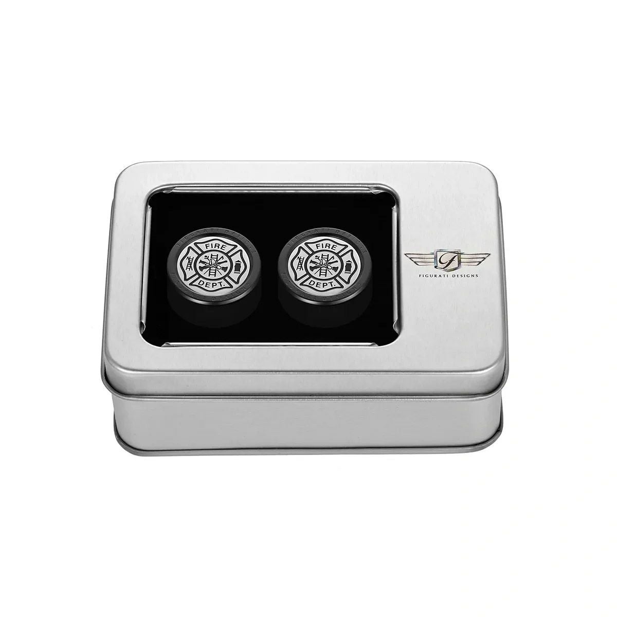 ハーレー ドッキングポイントカバー ワイド 消防士マルタ十字デザイン (ブラック)2