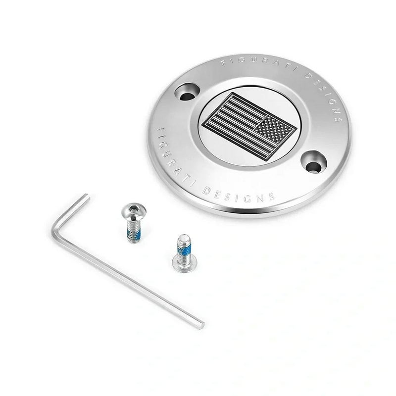  M8 ツーリング、トライク、ソフテイル タイマーカバー 星条旗デザイン (シルバー)