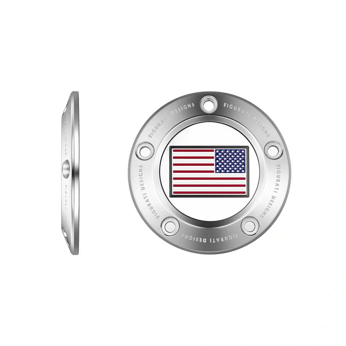 ツインカム ツーリング、ダイナ、ソフテイル、トライク タイマーカバー カラー星条旗デザイン (シルバー)1