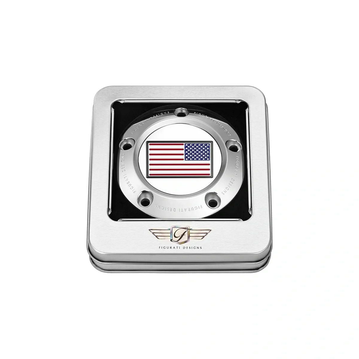 ツインカム ツーリング、ダイナ、ソフテイル、トライク タイマーカバー カラー星条旗デザイン (シルバー)2