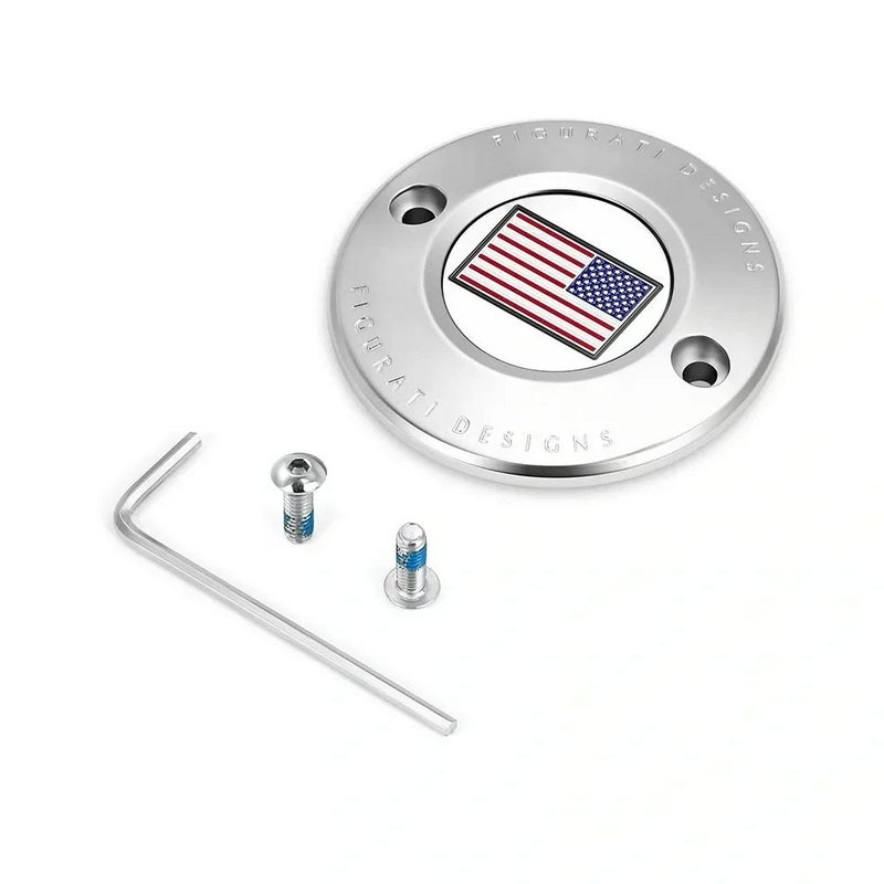 M8 ツーリング、トライク、ソフテイル タイマーカバー カラー星条旗デザイン (シルバー)