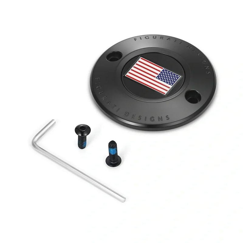 M8 ツーリング、トライク、ソフテイル タイマーカバー カラー星条旗デザイン (ブラック)